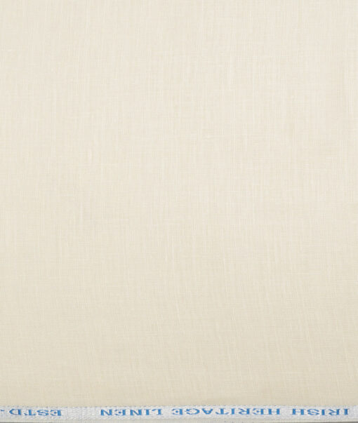 Burgoyne 60 LEA Irish Linen Solids Shirting Fabric (Cream)
