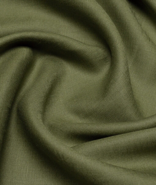 Burgoyne 60 LEA Irish Linen Solids Shirting Fabric (Olive Green)