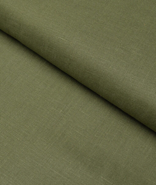 Burgoyne 60 LEA Irish Linen Solids Shirting Fabric (Olive Green)