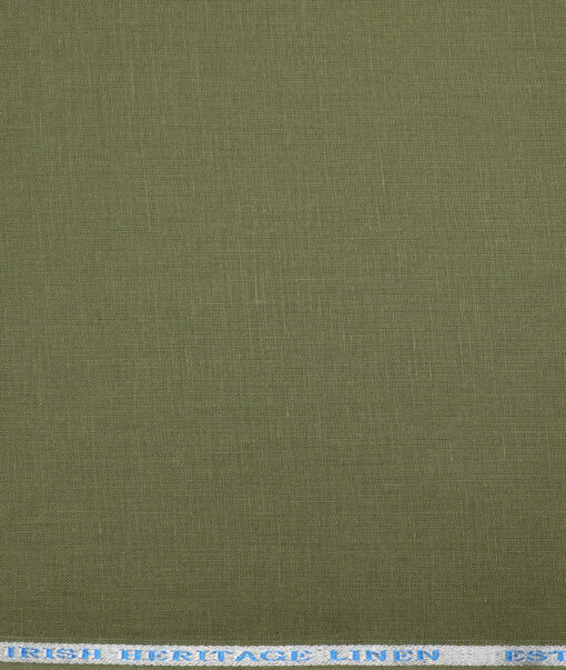 Burgoyne 60 LEA Irish Linen Solids Shirting Fabric (Olive Green)
