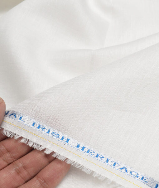 Burgoyne 60 LEA Irish Linen Solids Shirting Fabric (White)