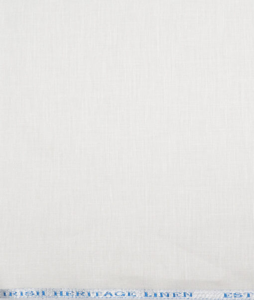 Burgoyne 60 LEA Irish Linen Solids Shirting Fabric (White)