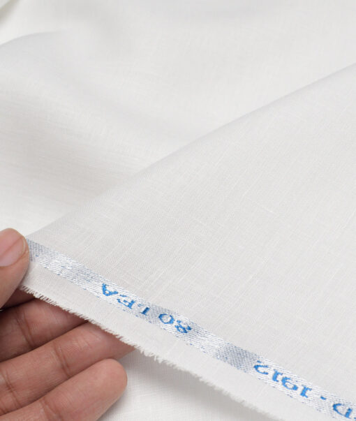 Burgoyne 80 LEA Irish Linen Solids Shirting Fabric (White)