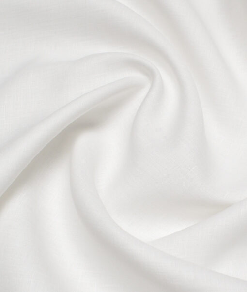 Burgoyne 80 LEA Irish Linen Solids Shirting Fabric (White)