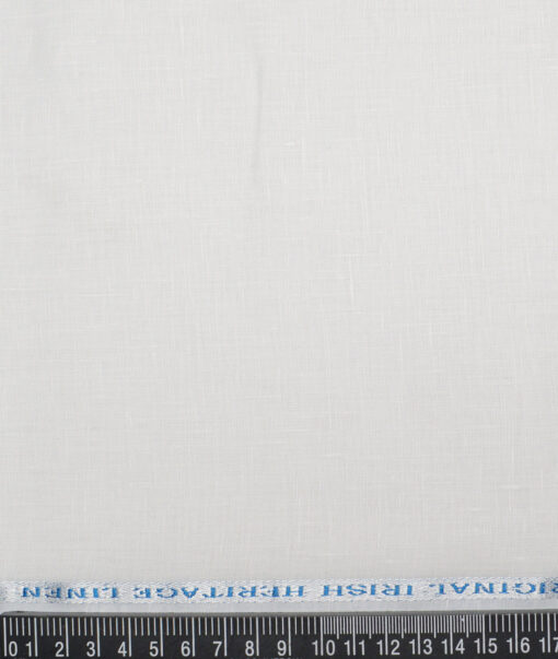 Burgoyne 80 LEA Irish Linen Solids Shirting Fabric (White)