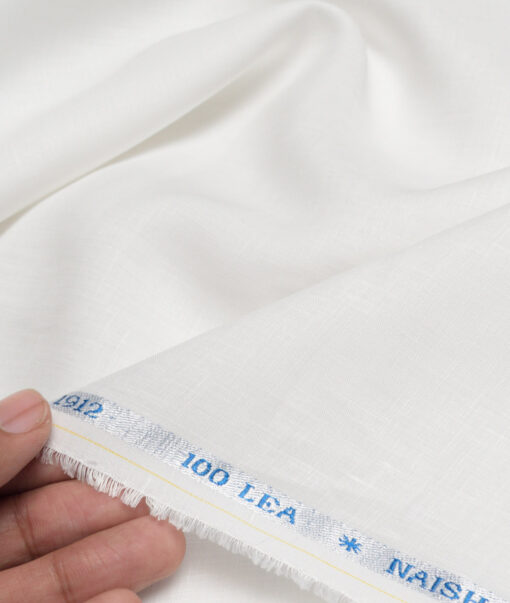 Burgoyne 100 LEA Irish Linen Solids Shirting Fabric (White)