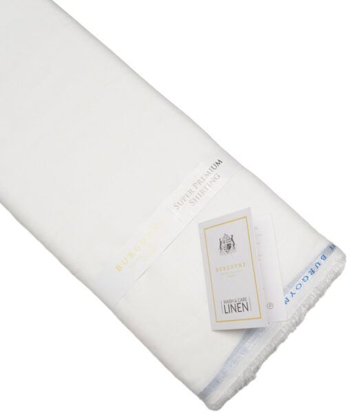 Burgoyne 100 LEA Irish Linen Solids Shirting Fabric (White)