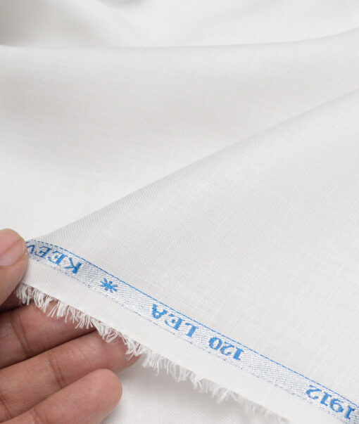 Burgoyne 120 LEA Irish Linen Solids Shirting Fabric (White)