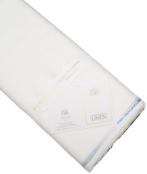 Burgoyne 120 LEA Irish Linen Solids Shirting Fabric (White)