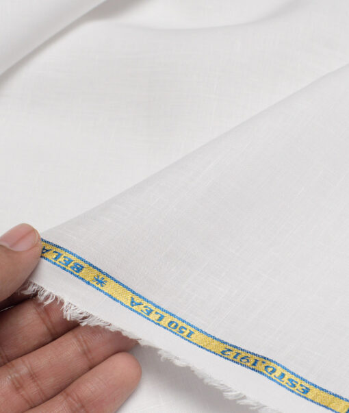 Burgoyne 150 LEA Irish Linen Solids Shirting Fabric (White)