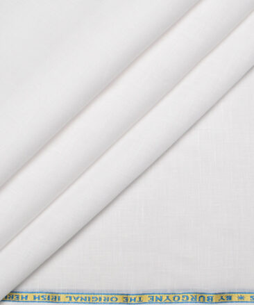 Burgoyne 150 LEA Irish Linen Solids Shirting Fabric (White)