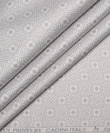 Cadini Italy  Premium Cotton Printed Shirting Fabric (Peach)