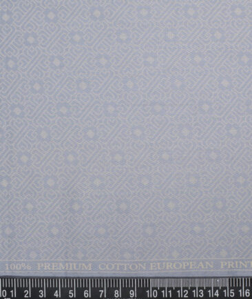 Cadini Italy  Premium Cotton Printed Shirting Fabric (Slate Blue)
