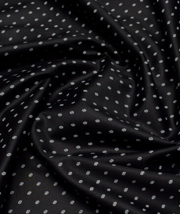 Cadini Italy  Premium Cotton Printed Shirting Fabric (Black)