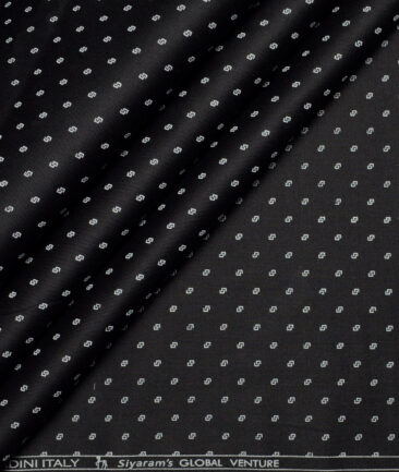 Cadini Italy  Premium Cotton Printed Shirting Fabric (Black)