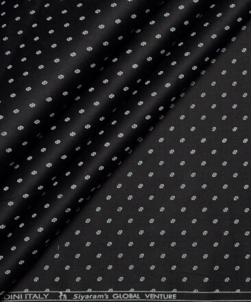 Cadini Italy  Premium Cotton Printed Shirting Fabric (Black)