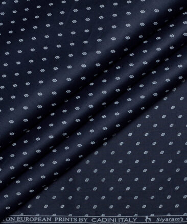 Cadini Italy  Premium Cotton Printed Shirting Fabric (Dark Royal Blue)