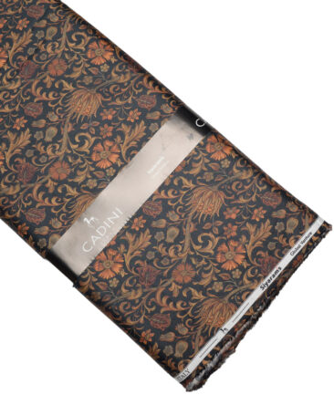Cadini Italy  Premium Cotton Printed Shirting Fabric (Black & Brown)