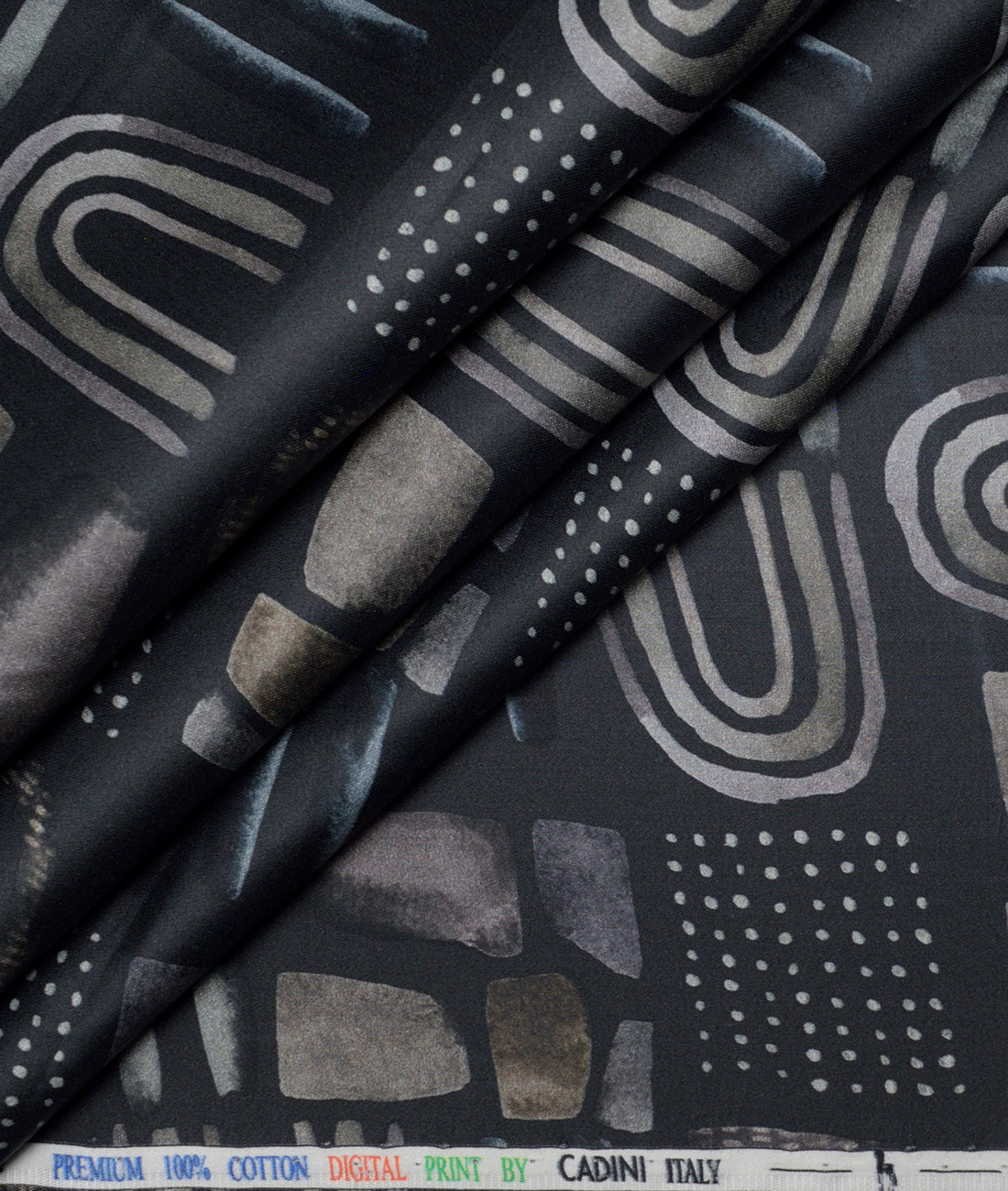 Cadini Italy Premium Cotton Printed Shirting Fabric (Dark Navy Blue) Cadini Italy Premium Cotton Printed Shirting Fabric (Dark Navy Blue)