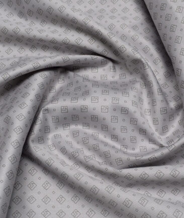 Canetti Italy  Premium Cotton Printed Shirting Fabric (Light Grey)