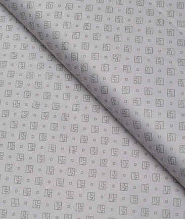 Canetti Italy  Premium Cotton Printed Shirting Fabric (Light Grey)
