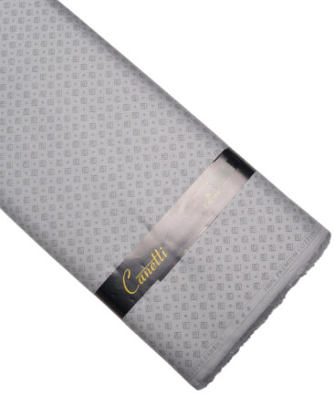 Canetti Italy  Premium Cotton Printed Shirting Fabric (Light Grey)
