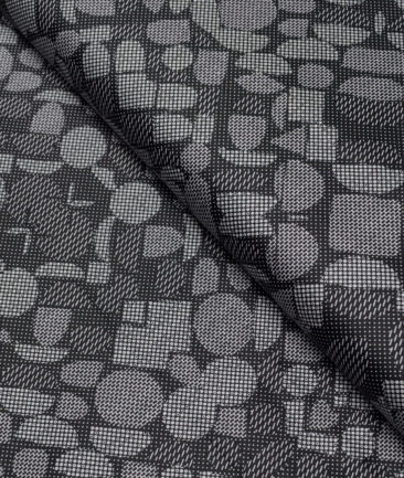 Canetti Italy  Superfine Cotton Printed Shirting Fabric (Black & White)