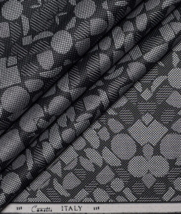 Canetti Italy  Superfine Cotton Printed Shirting Fabric (Black & White)