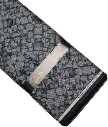 Canetti Italy  Superfine Cotton Printed Shirting Fabric (Black & White)