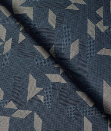 Canetti Italy  Premium Cotton Printed Shirting Fabric (Peacock Blue)