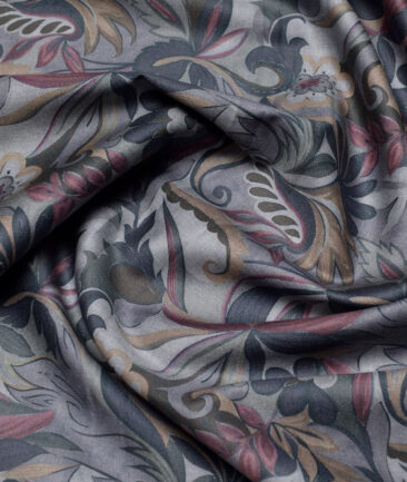 Canetti Italy  Superfine Cotton Printed Shirting Fabric (Grey)