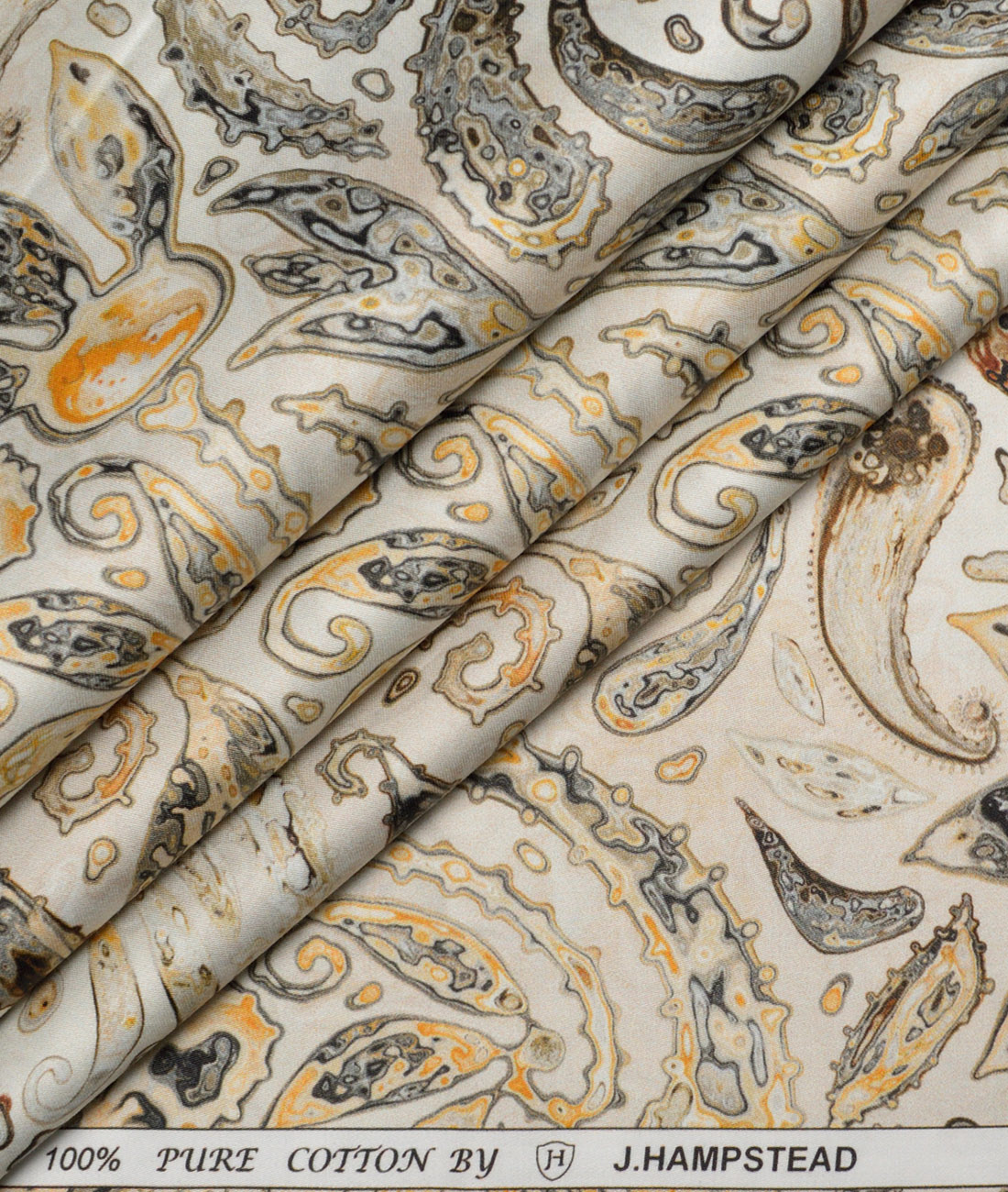 J.Hampstead Pure Cotton Printed Shirting Fabric (Beige) J.Hampstead Pure Cotton Printed Shirting Fabric (Beige)