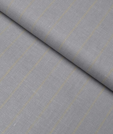 Leggiuno italy 60 LEA Italian Linen Striped Shirting Fabric (Grey)