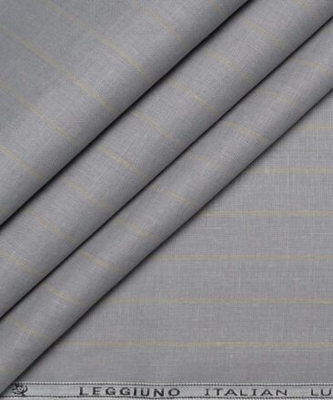 Leggiuno italy 60 LEA Italian Linen Striped Shirting Fabric (Grey)