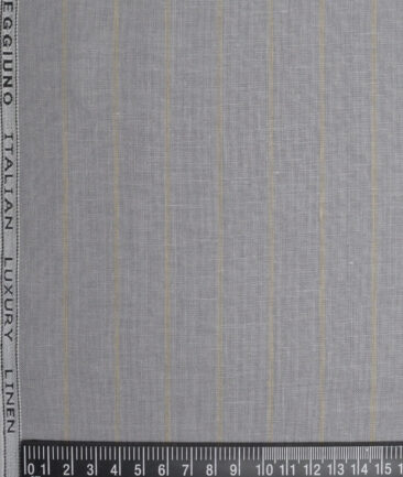 Leggiuno italy 60 LEA Italian Linen Striped Shirting Fabric (Grey)