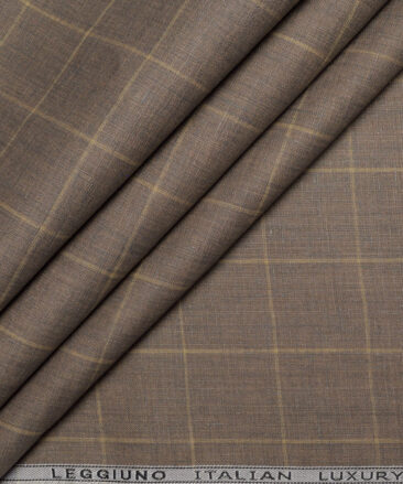Leggiuno italy 60 LEA Italian Linen Checks Shirting Fabric (Brown)
