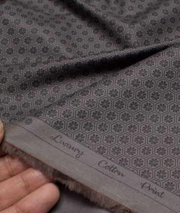 Monza  Luxury Cotton Printed Shirting Fabric (Brown)