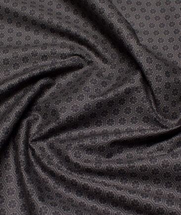 Monza  Luxury Cotton Printed Shirting Fabric (Brown)