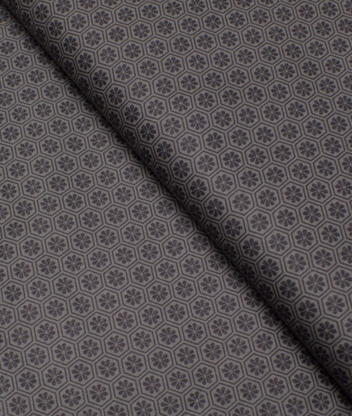 Monza  Luxury Cotton Printed Shirting Fabric (Brown)