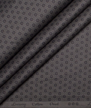 Monza  Luxury Cotton Printed Shirting Fabric (Brown)