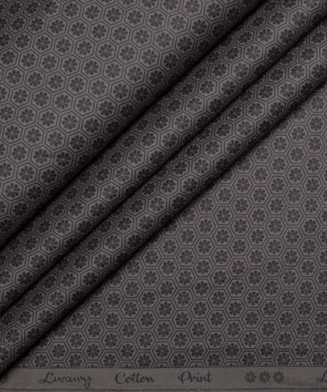 Monza  Luxury Cotton Printed Shirting Fabric (Brown)