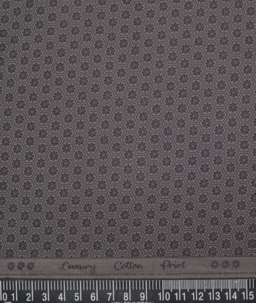 Monza  Luxury Cotton Printed Shirting Fabric (Brown)