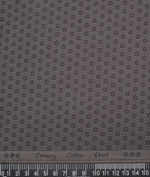 Monza  Luxury Cotton Printed Shirting Fabric (Brown)