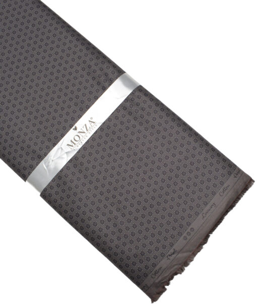 Monza  Luxury Cotton Printed Shirting Fabric (Brown)
