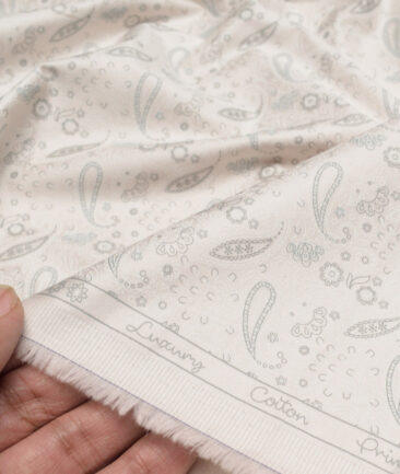 Monza  Luxury Cotton Printed Shirting Fabric (Peach)