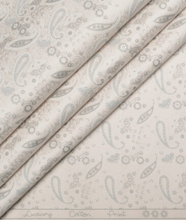 Monza  Luxury Cotton Printed Shirting Fabric (Peach)