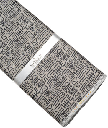 Monza  Premium Cotton Printed Shirting Fabric (Light Brown)