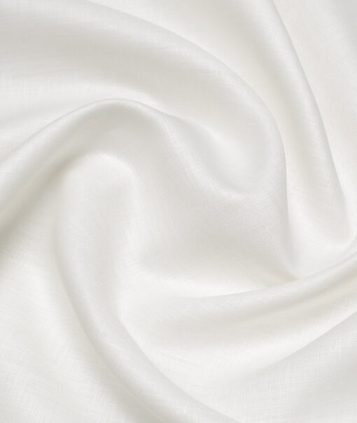 Raymond 60 LEA Pure Linen Solids Shirting Fabric (White)
