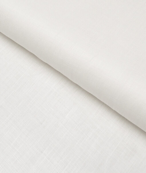 Raymond 60 LEA Pure Linen Solids Shirting Fabric (White)