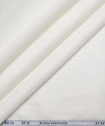 Raymond 60 LEA Pure Linen Solids Shirting Fabric (White)
